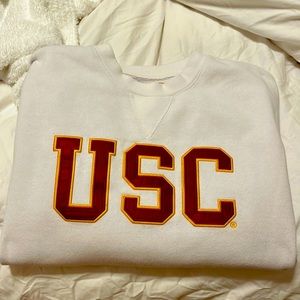 Unisex White USC Crewneck